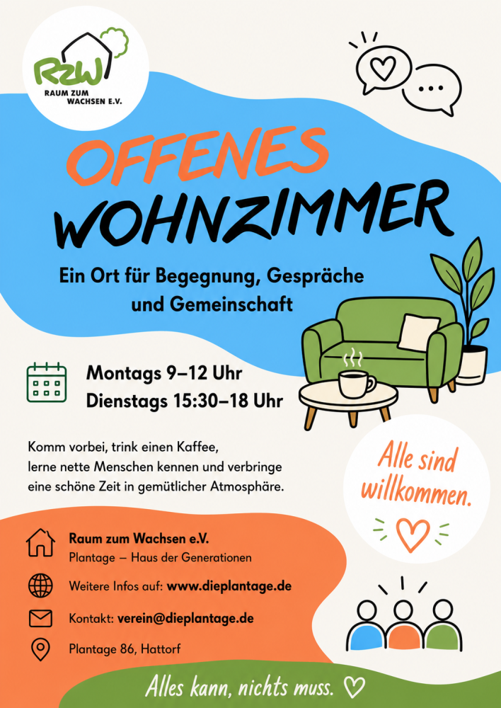 Montags, 9h, Offenes Wohnzimmer